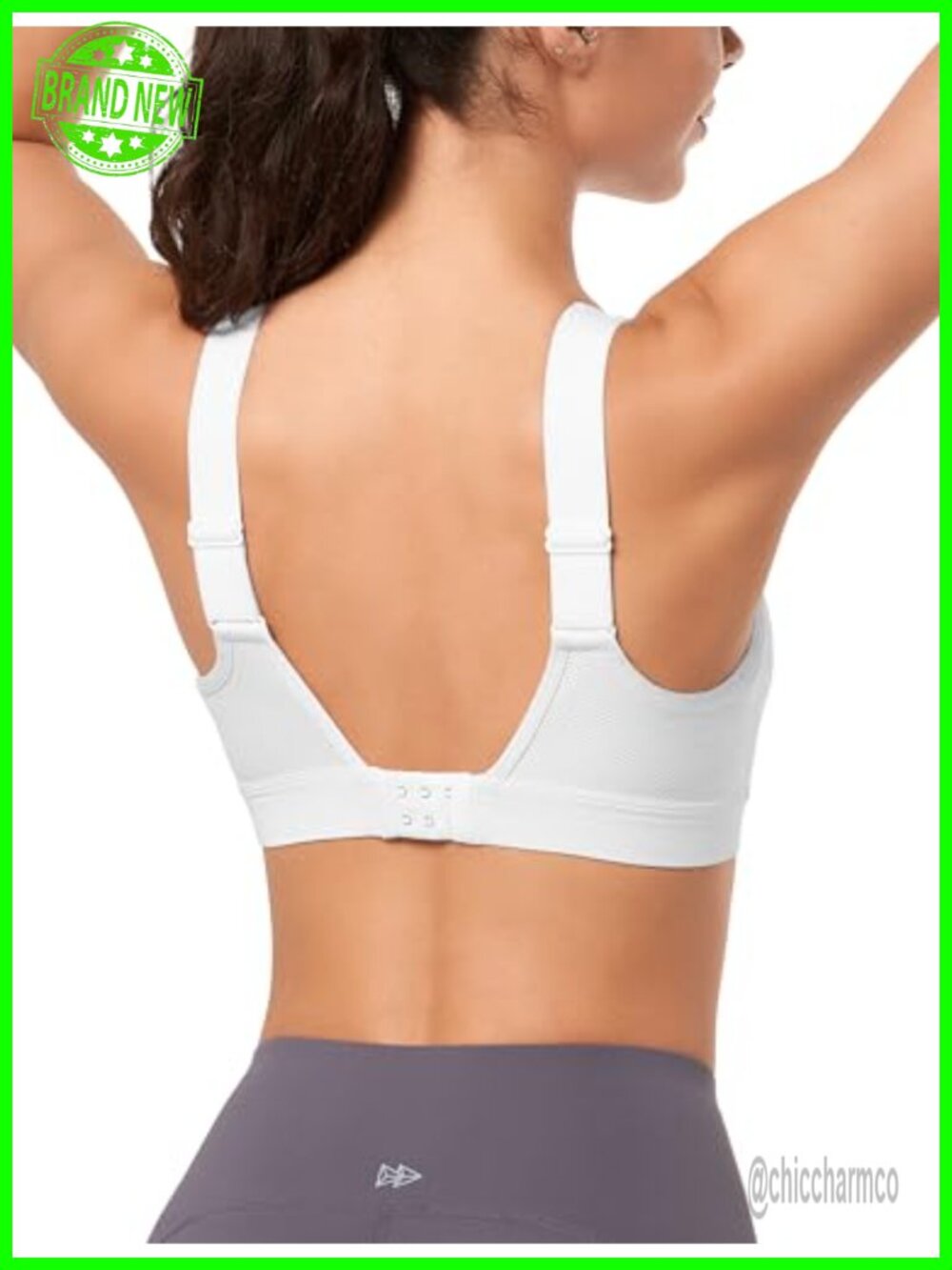 High Support Adjustable Sports Bra with Sewn-in Pads for Running